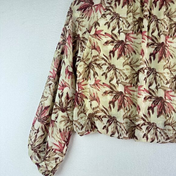 Kourt Blouse Womens Size Small Boho Floral Button Brunch Travel Beachy Tropical - Picture 11 of 12